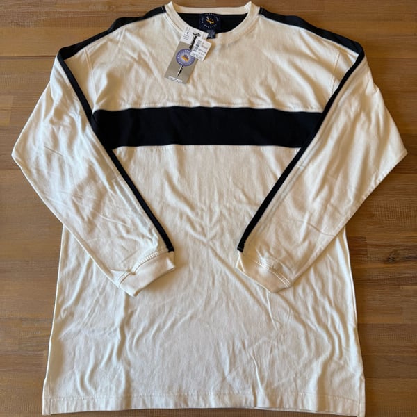 Vintage 90s Ferruche Shirt L Deadstock Striped Skater Long Sleeve NWT Lamonts
