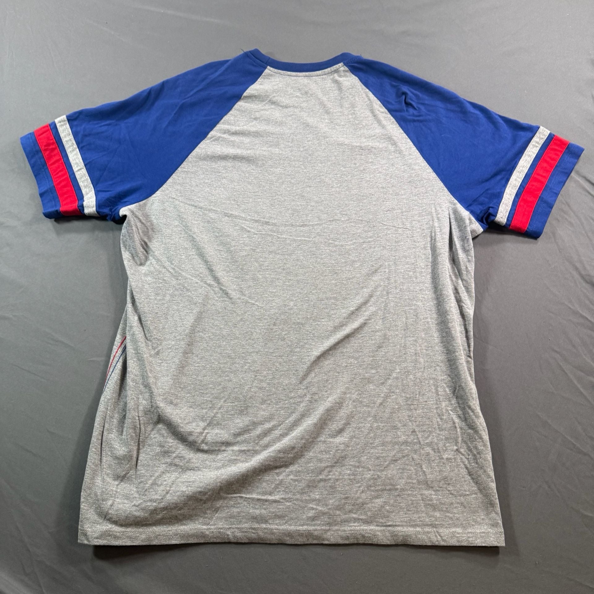 47 Brand Chicago Cubs T-Shirt Size L Gray Royal Blue Raglan MLB 6