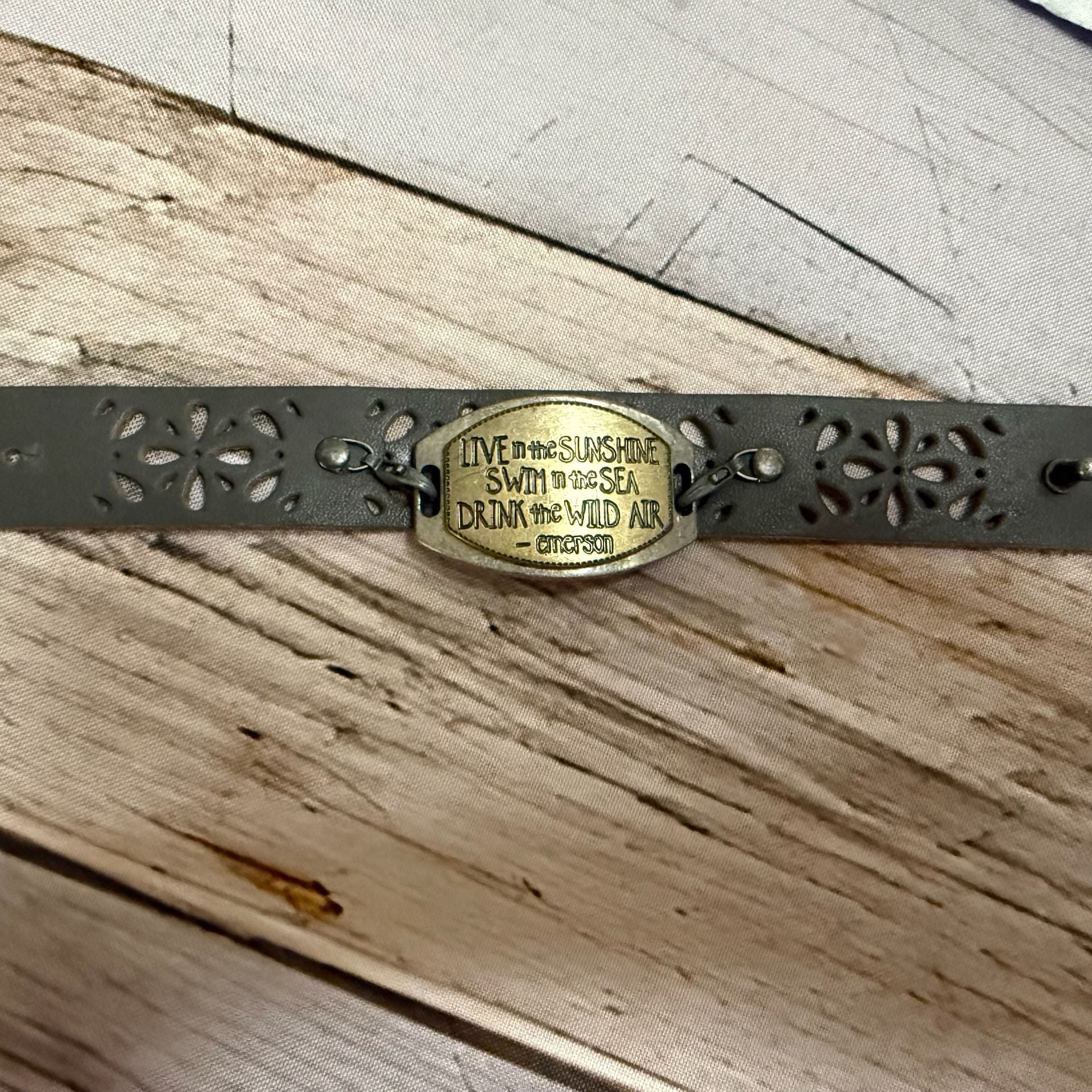 RalphWaldoEmerson "live in the Sunshine, Swim the Sea, Drink the Wild Air" Sterling Silver bracelet 4
