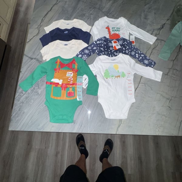 Old Navy Holiday Bodysuits Size 3-6 M Multi-Pack. 7 pieces.