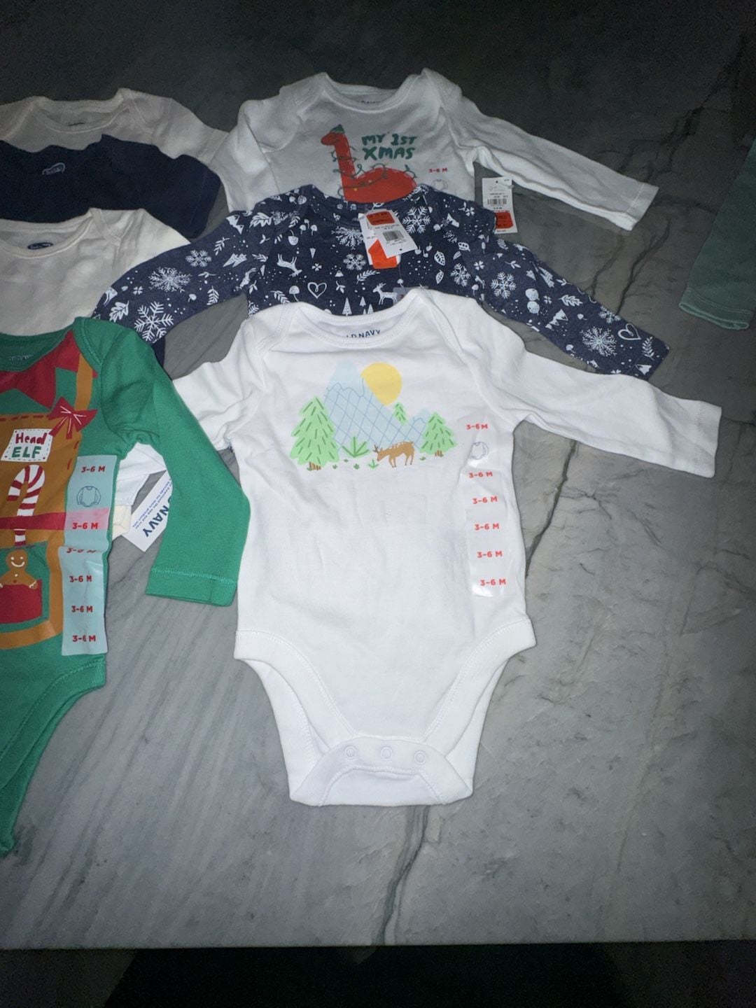 Old Navy Holiday Bodysuits Size 3-6 M Multi-Pack. 7 pieces. 3