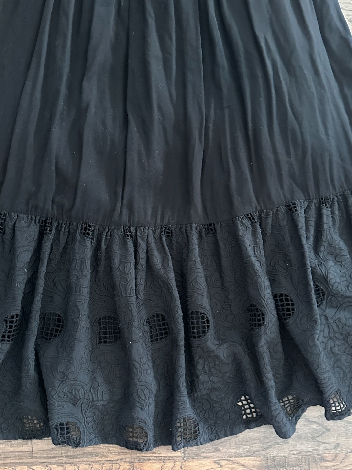 Seen Worn Kept Zohara Maxi Dress Size S Black Eyelet 7