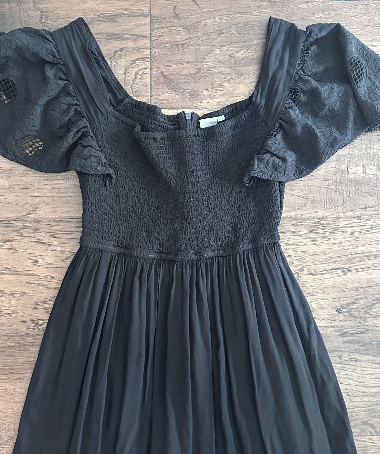 Seen Worn Kept Zohara Maxi Dress Size S Black Eyelet 8