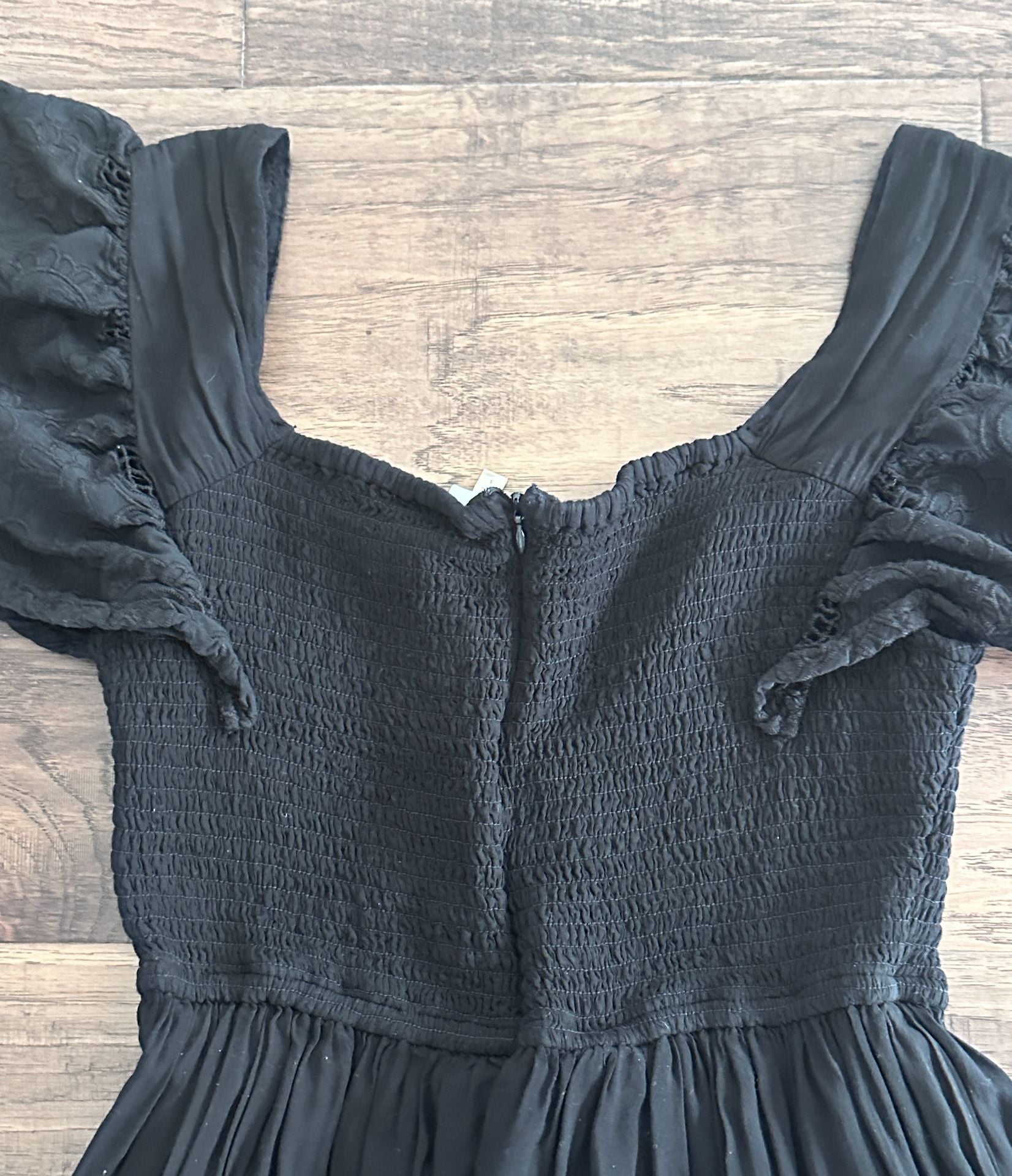 Seen Worn Kept Zohara Maxi Dress Size S Black Eyelet 11