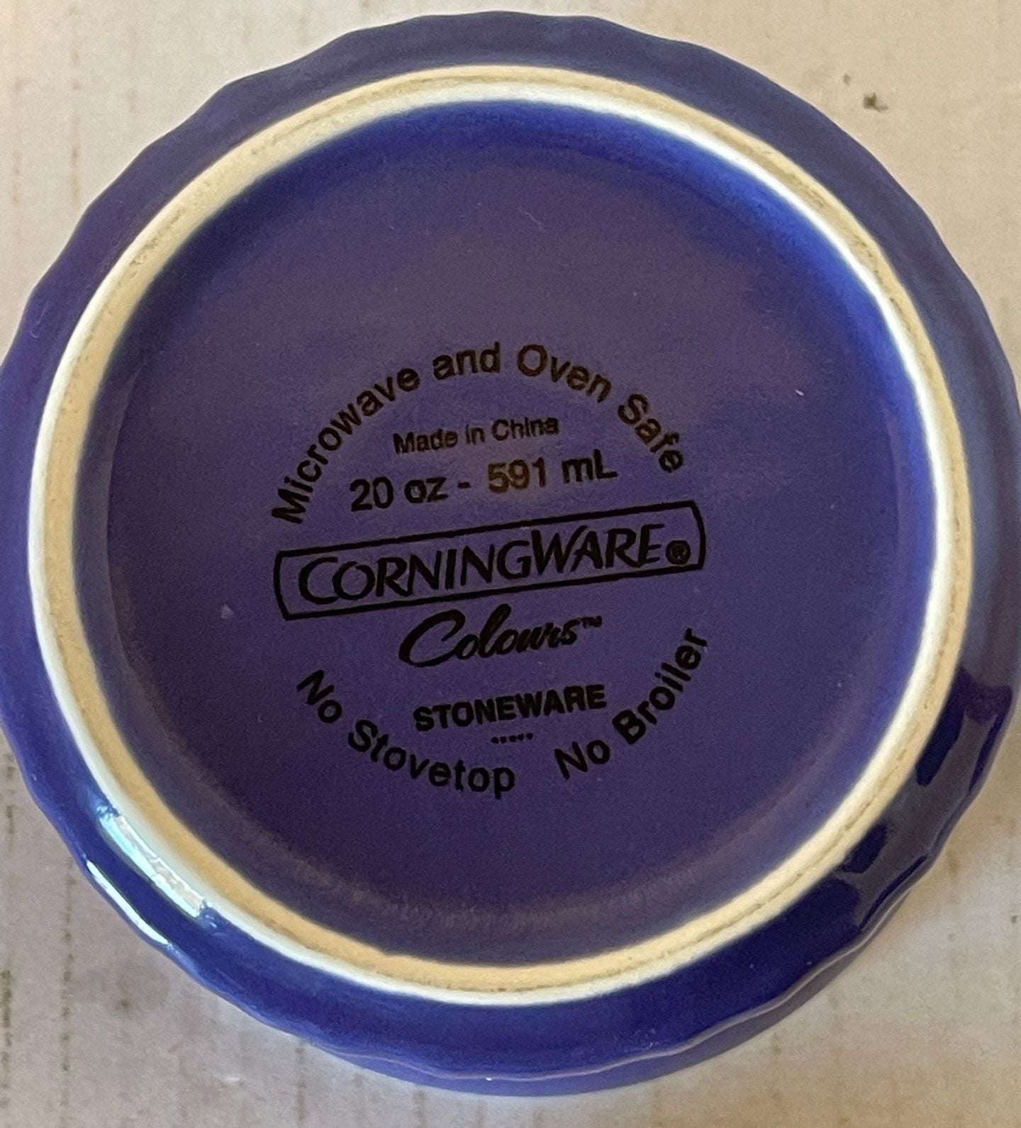 Corningware Pop-Ins Meal Mug Size 20 oz Blue Stoneware Vented Lid 4