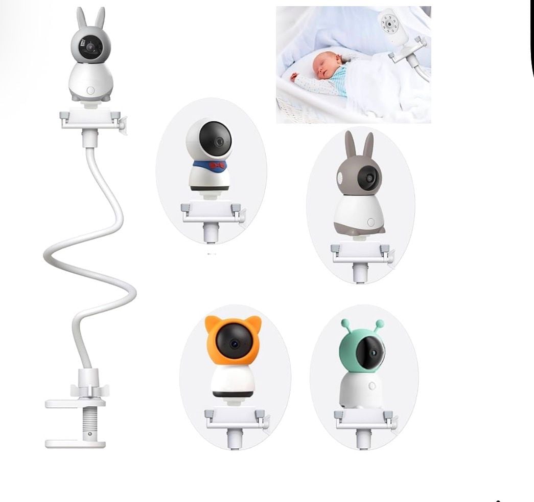 Derebir Flexible Baby Monitor Mount Stand White Gooseneck 1