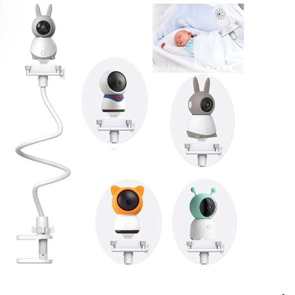 Derebir Flexible Baby Monitor Mount Stand White Gooseneck