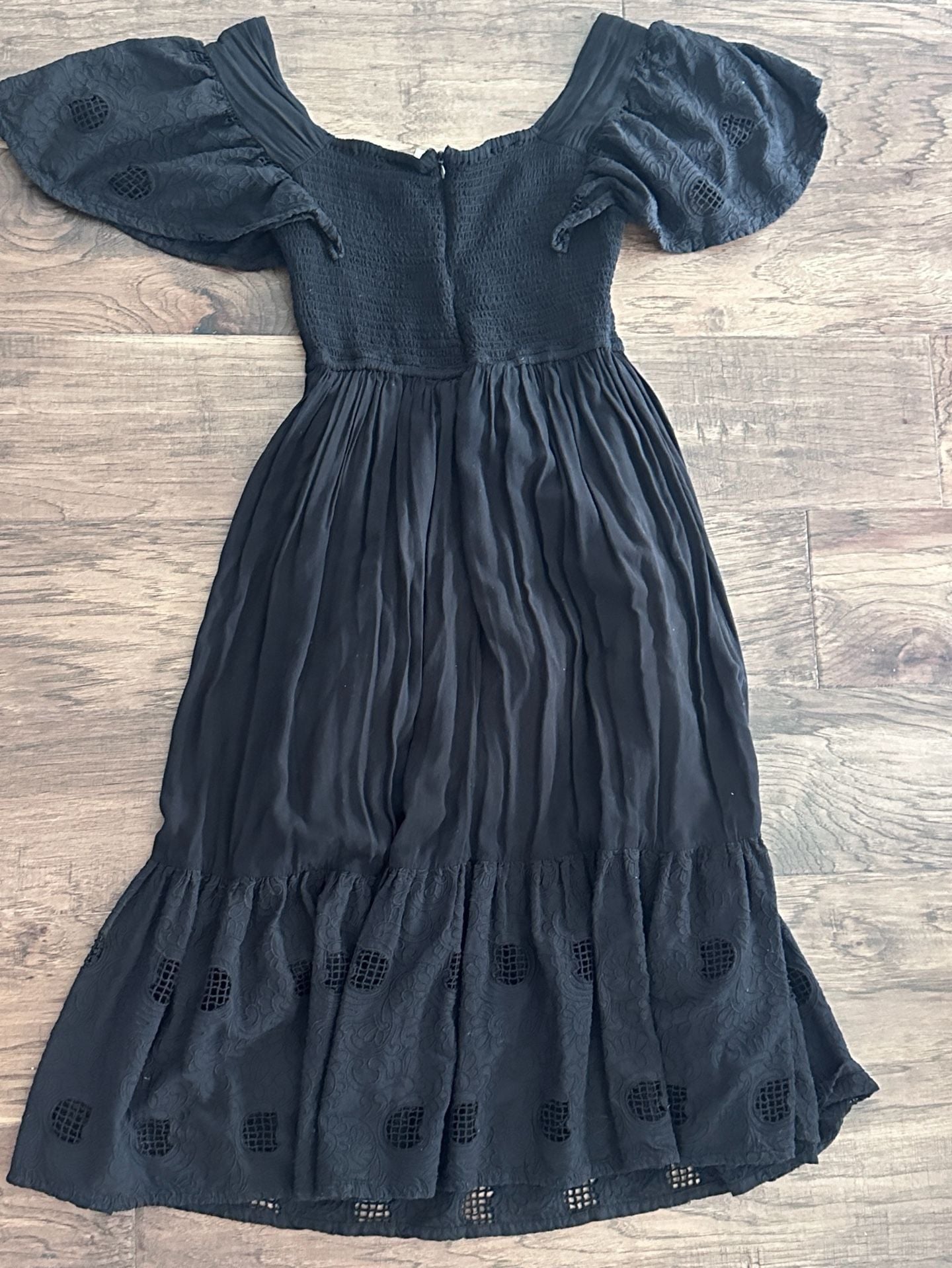 Seen Worn Kept Zohara Maxi Dress Size S Black Eyelet 10