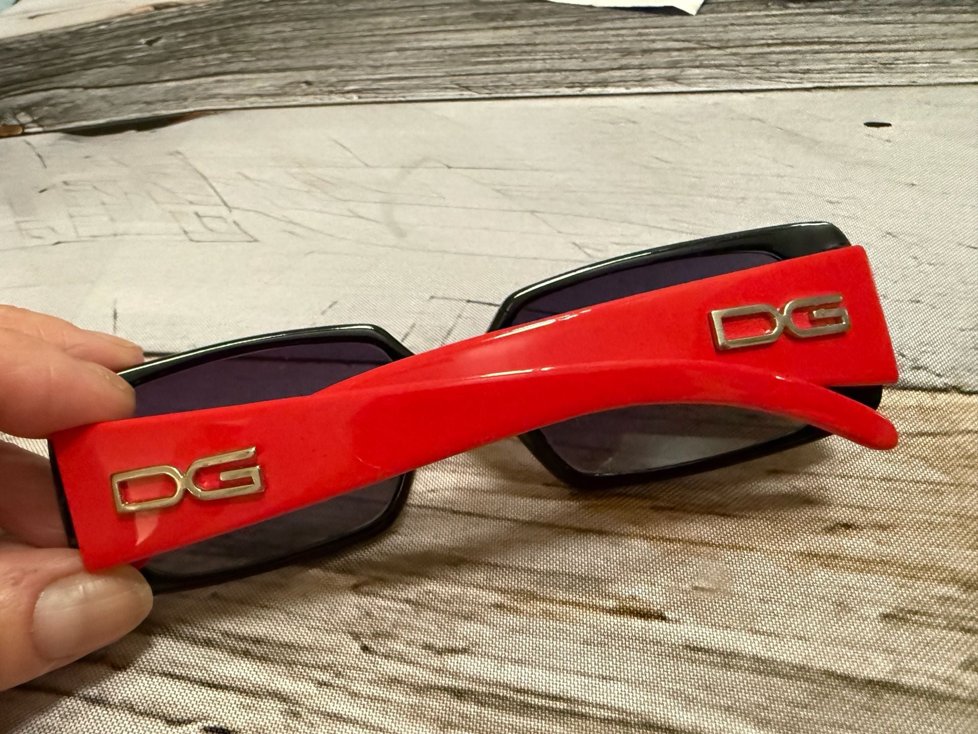 Dolce & Gabbana DG 1632 Sunglasses Black Red Rhinestone Y2K 2