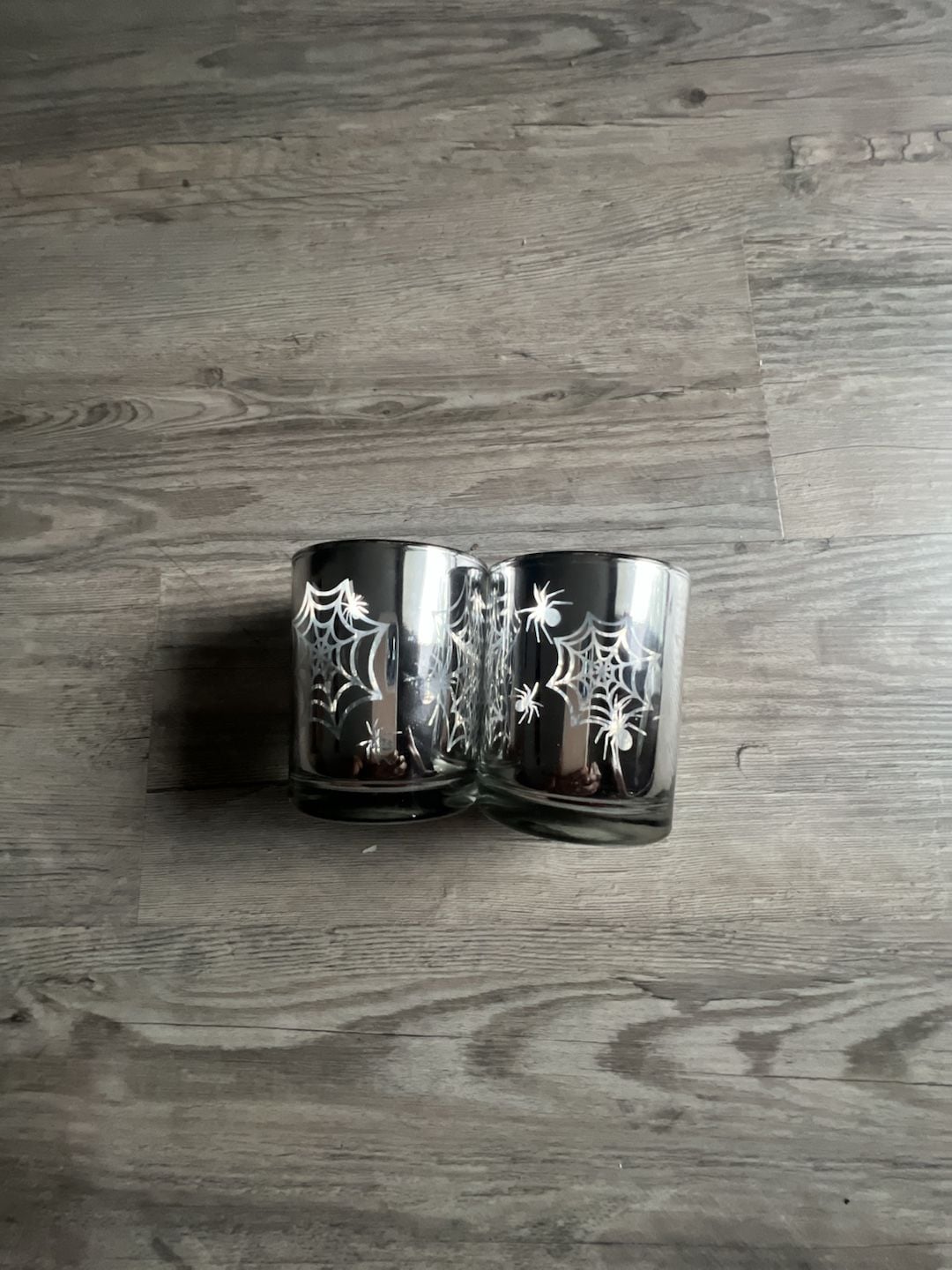Publix Spider Web Glass Candle Holder Set 1
