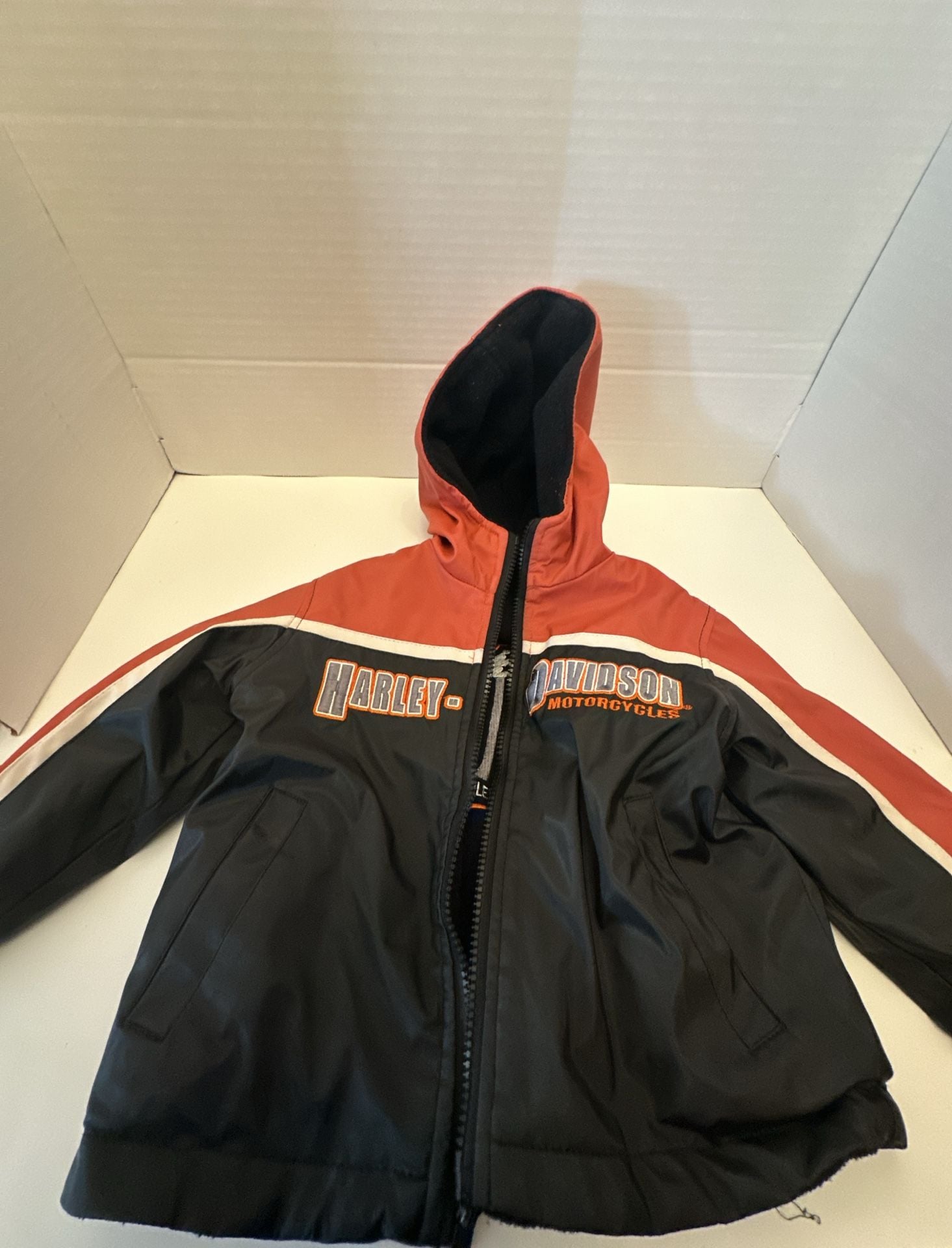 Harley Davidson Reversible Jacket Size 2T Black Orange 2