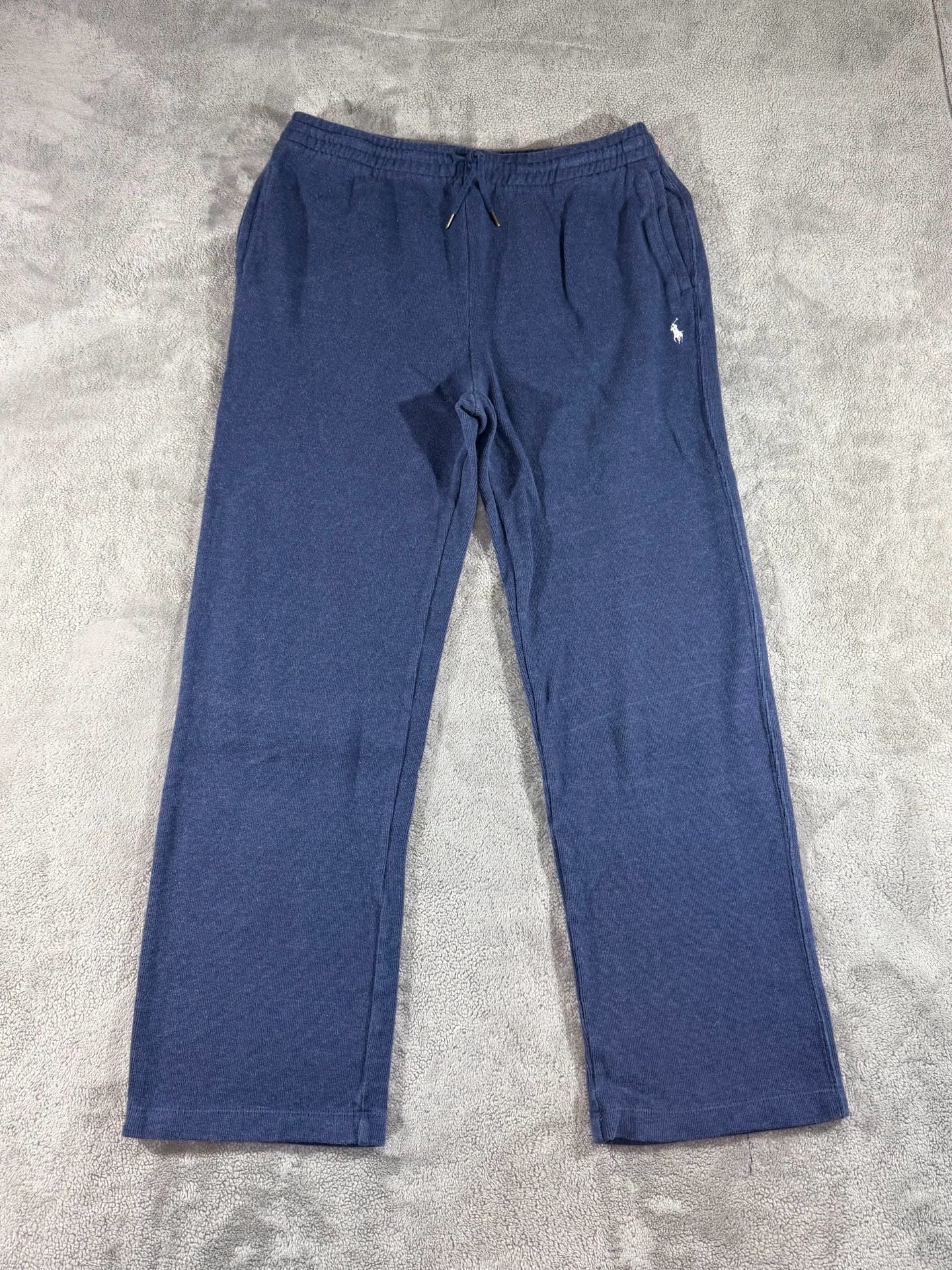 Polo Ralph Lauren Vintage 90’s Sweatpants L Blue Drawstring Logo Fleece Pants 2