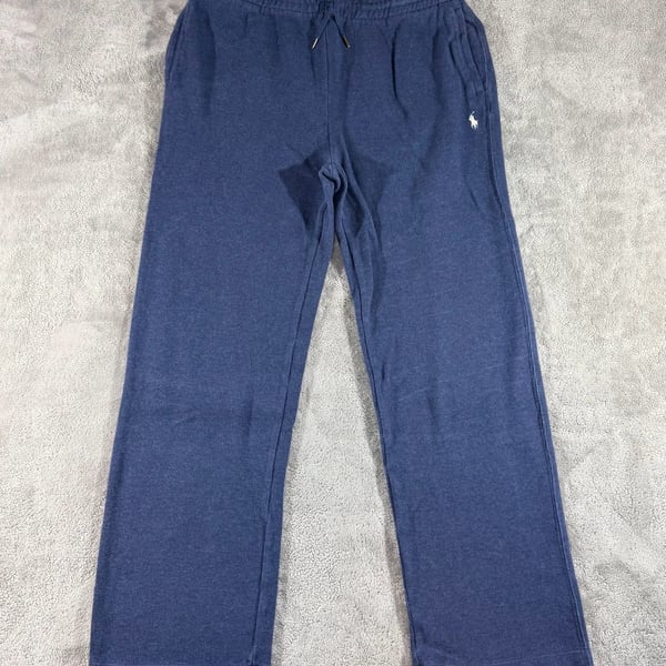 Polo Ralph Lauren Vintage 90’s Sweatpants L Blue Drawstring Logo Fleece Pants