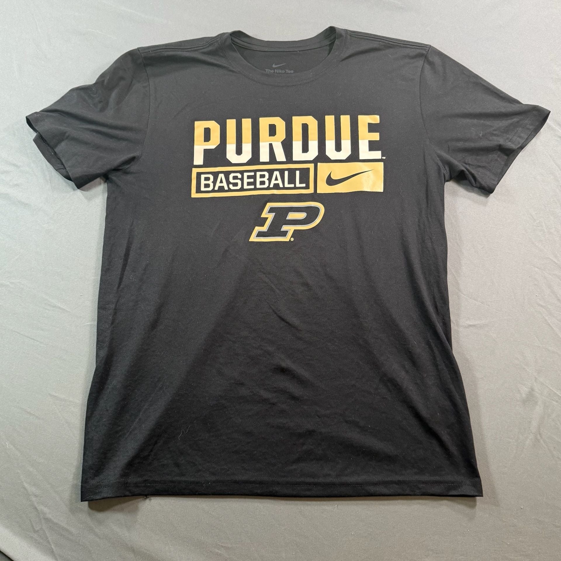 Nike Purdue Boilermakers Baseball Dri-FIT Black Gold T-Shirt Men’s Large 2