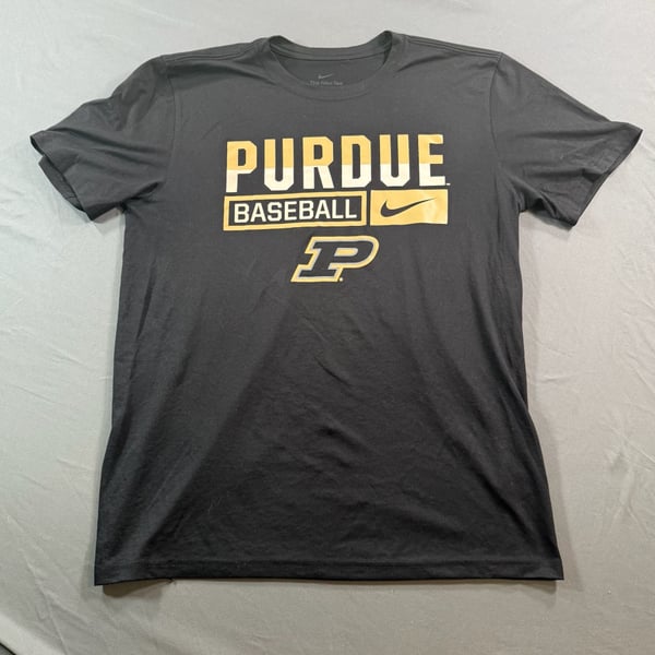 Nike Purdue Boilermakers Baseball Dri-FIT Black Gold T-Shirt Men’s Large