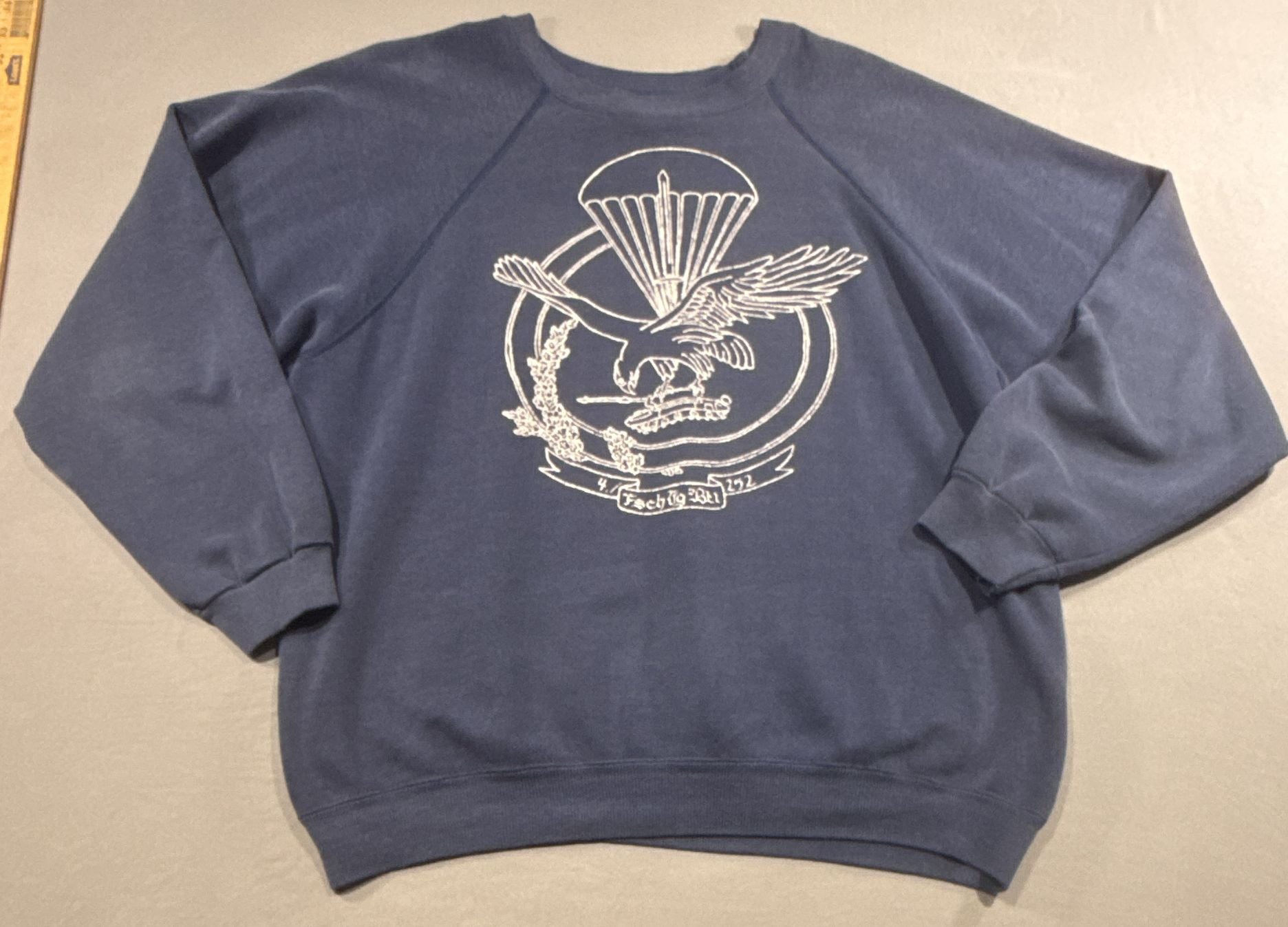 Hanes Sweatshirt XL 46-48 Vintage Military Airborne Graphic Blue USA 3
