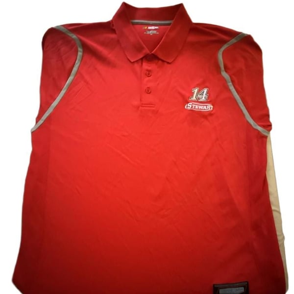 NASCAR Tony Stewart 14 Polo Shirt Size XL Red Racing Team Collection