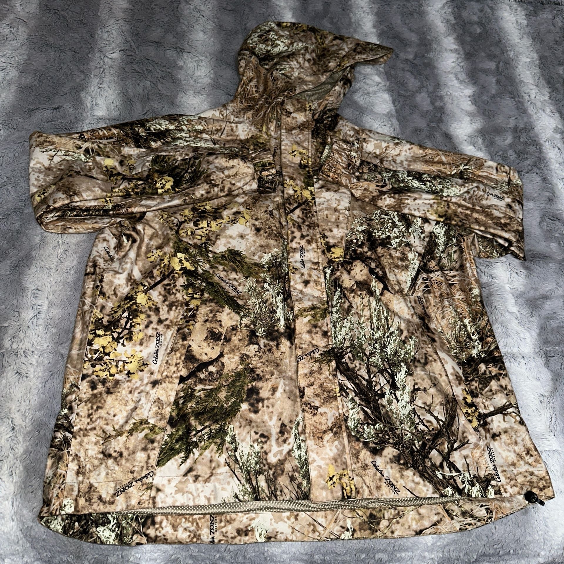 Cabela's Zonz Woodlands Camo Hooded Hunting Jacket Coat 1
