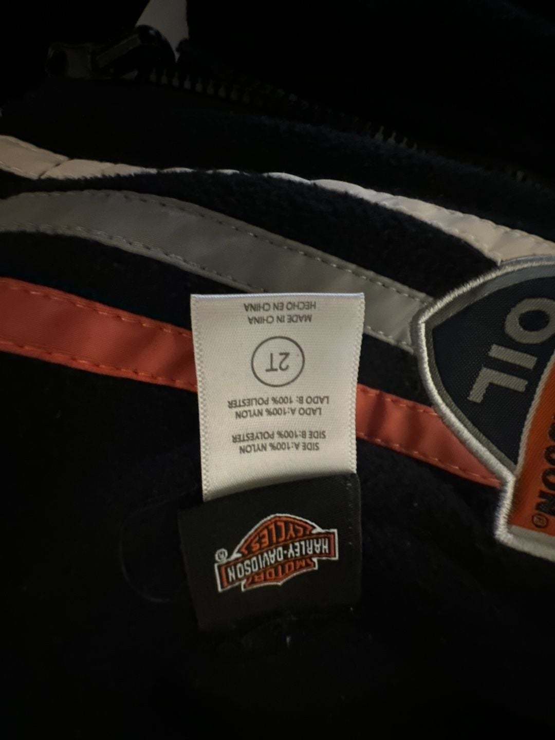 Harley Davidson Reversible Jacket Size 2T Black Orange 6