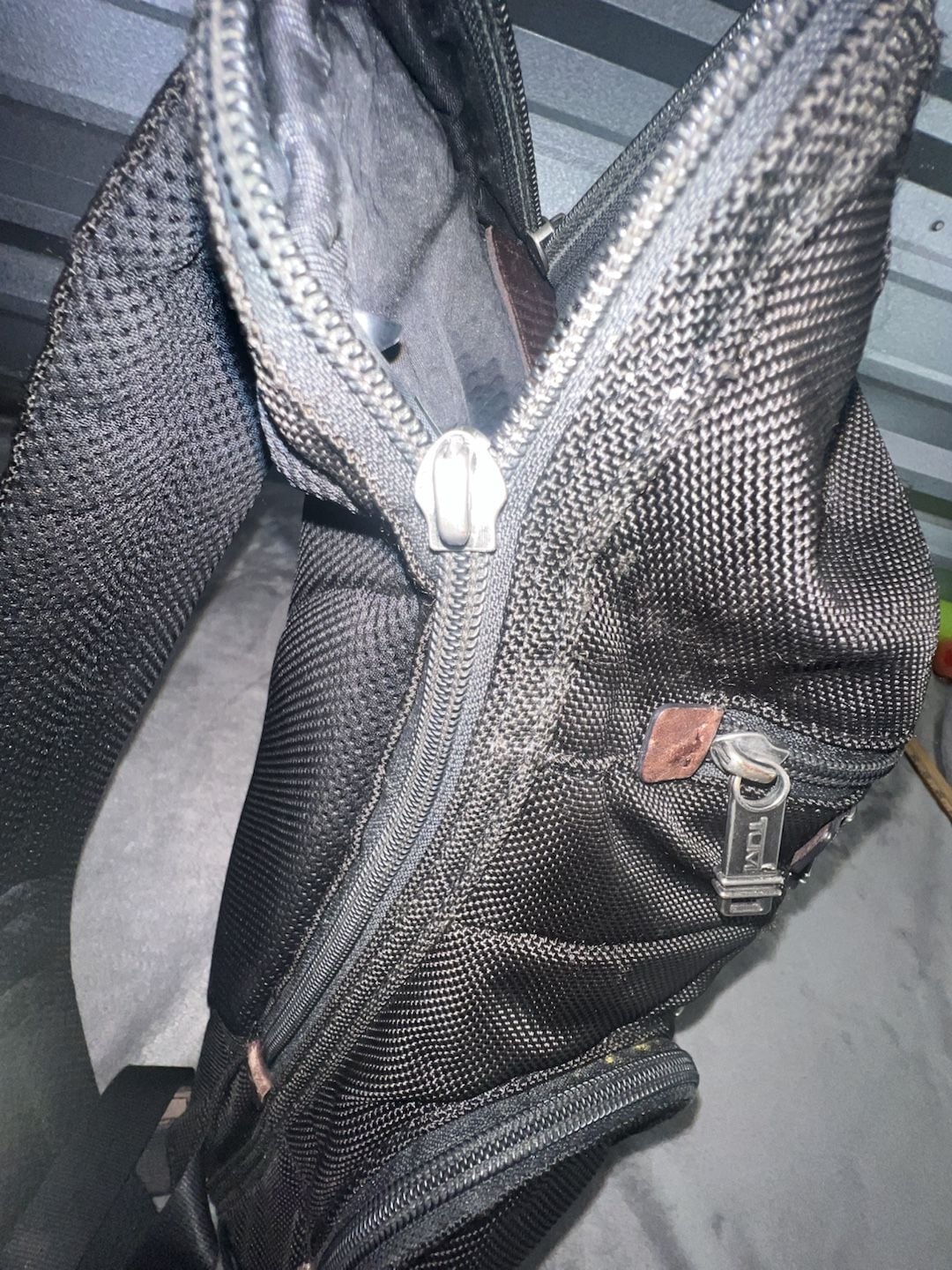 Tumi Alpha Bravo Knox Black Nylon Brown Leather Trim Backpack 10