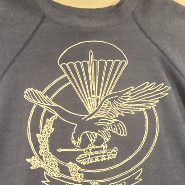 Hanes Sweatshirt XL 46-48 Vintage Military Airborne Graphic Blue USA