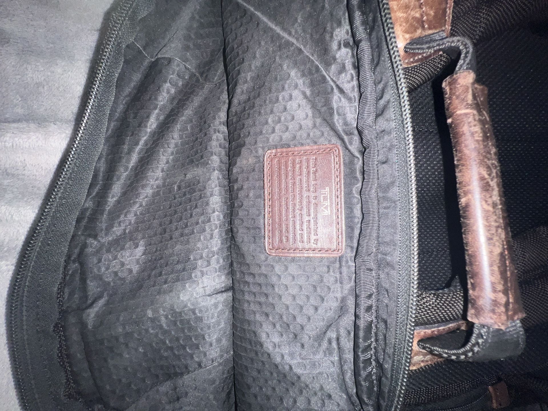 Tumi Alpha Bravo Knox Black Nylon Brown Leather Trim Backpack 13