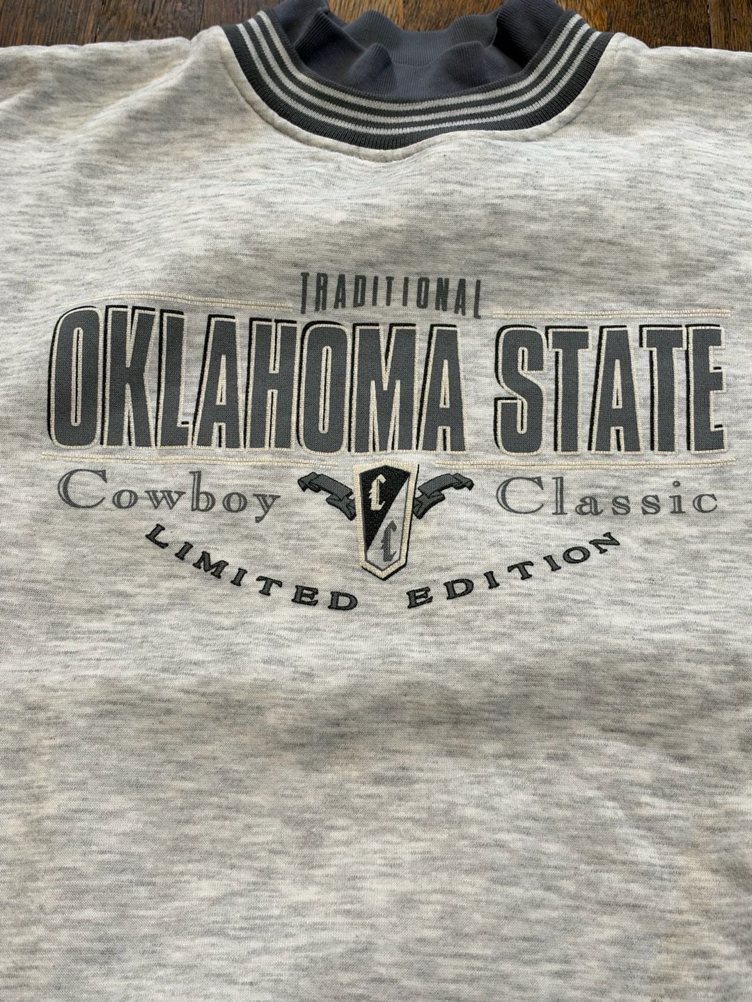 Gear For Sports Oklahoma State Sweatshirt Gray Mock Neck Vintage Large  9