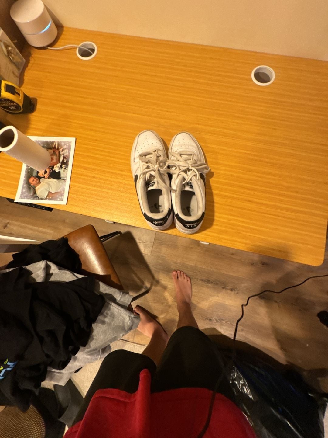 Nike Air Force 1 Size 7Y White Black 2