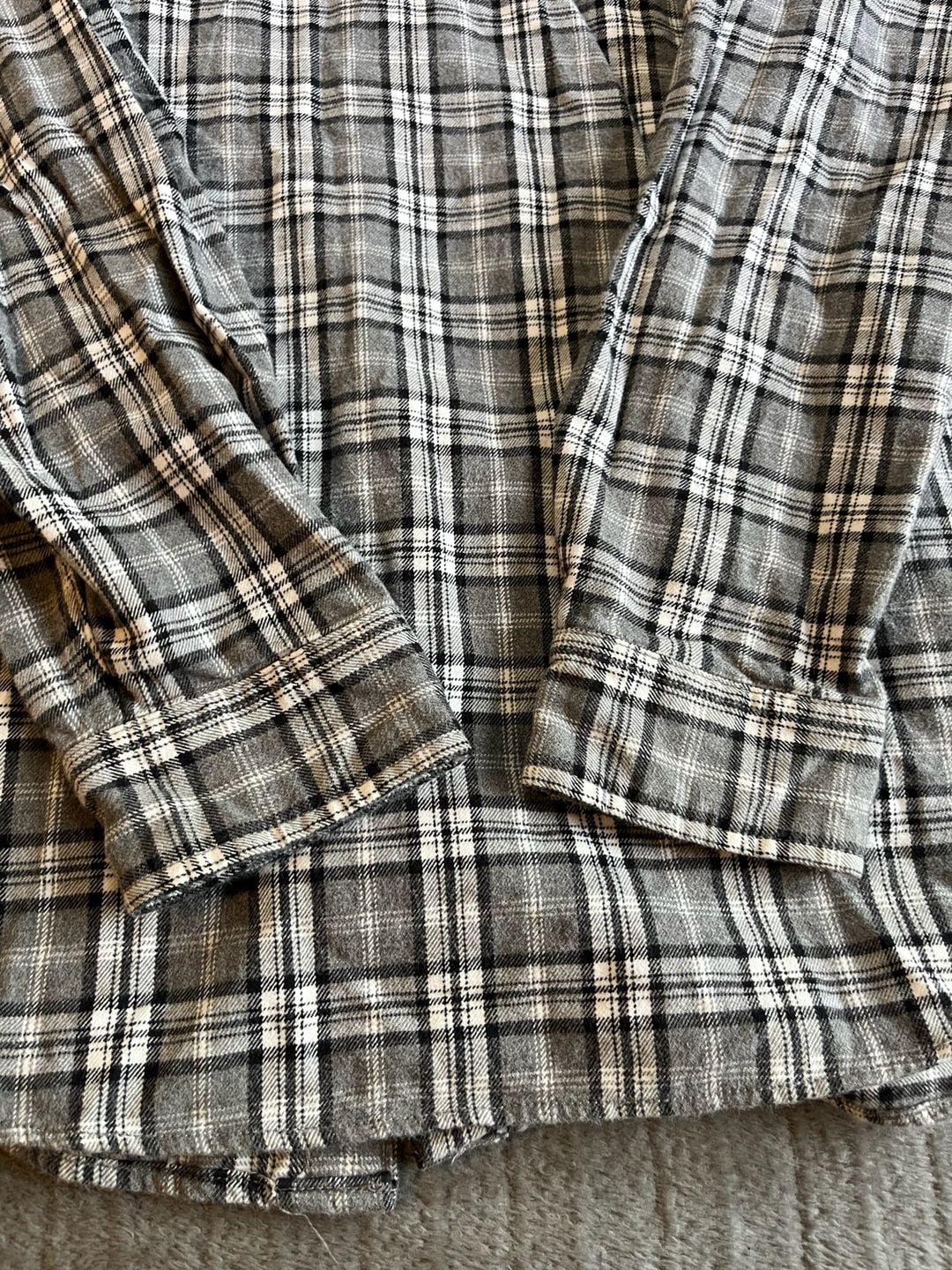 Eddie Bauer Flannel Shirt Mens Large Gray Plaid Long Sleeve Button Down Outdoors 9