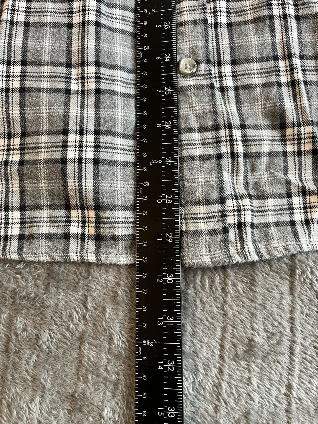 Eddie Bauer Flannel Shirt Mens Large Gray Plaid Long Sleeve Button Down Outdoors 12