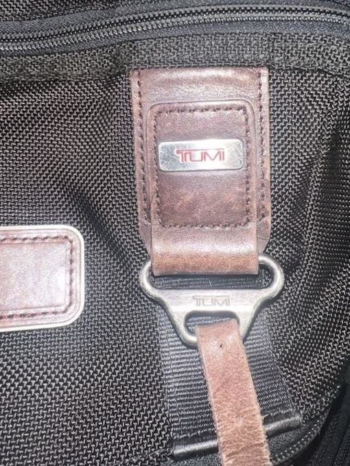 Tumi Alpha Bravo Knox Black Nylon Brown Leather Trim Backpack 3