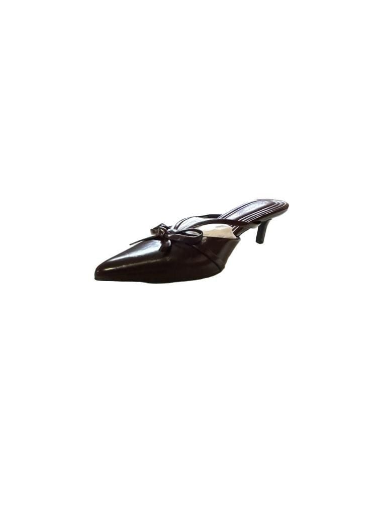 BCBGeneration Deen Size 7M Dark Cherry Bow Kitten Heel Mule Pumps 2