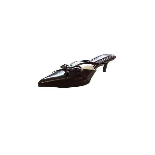 BCBGeneration Deen Size 7M Dark Cherry Bow Kitten Heel Mule Pumps
