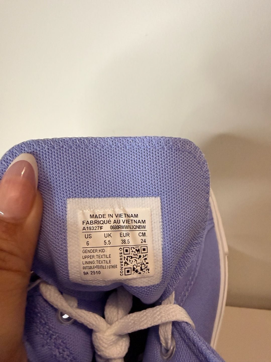 Converse Day One Platform Hi Size 6 Kid Very Peri Purple 10