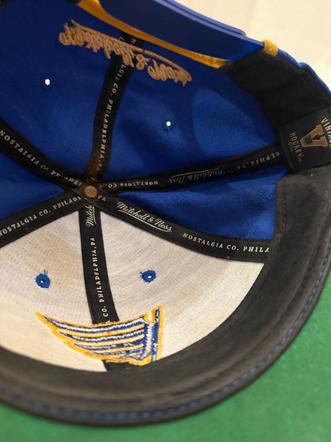 Mitchell & Ness St. Louis Blues Snapback Hat Blue Yellow 6