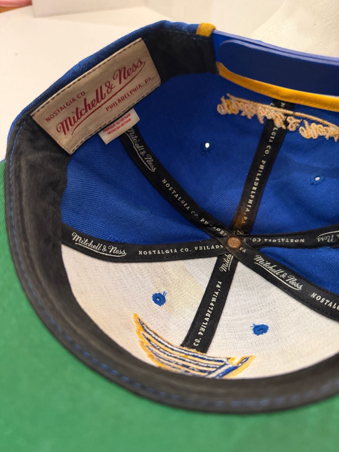 Mitchell & Ness St. Louis Blues Snapback Hat Blue Yellow 7