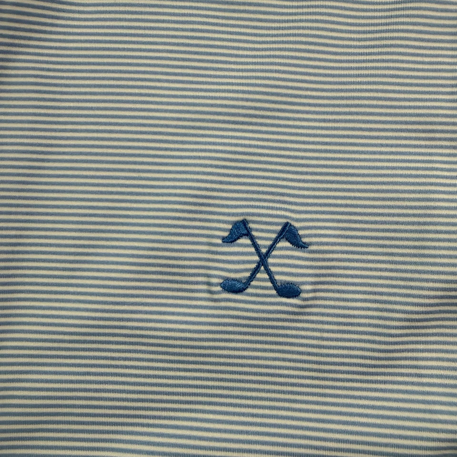 Johnnie-O Lyndonn Performance Polo Men’s XXL Blue White Stripe Golf UPF 50 3