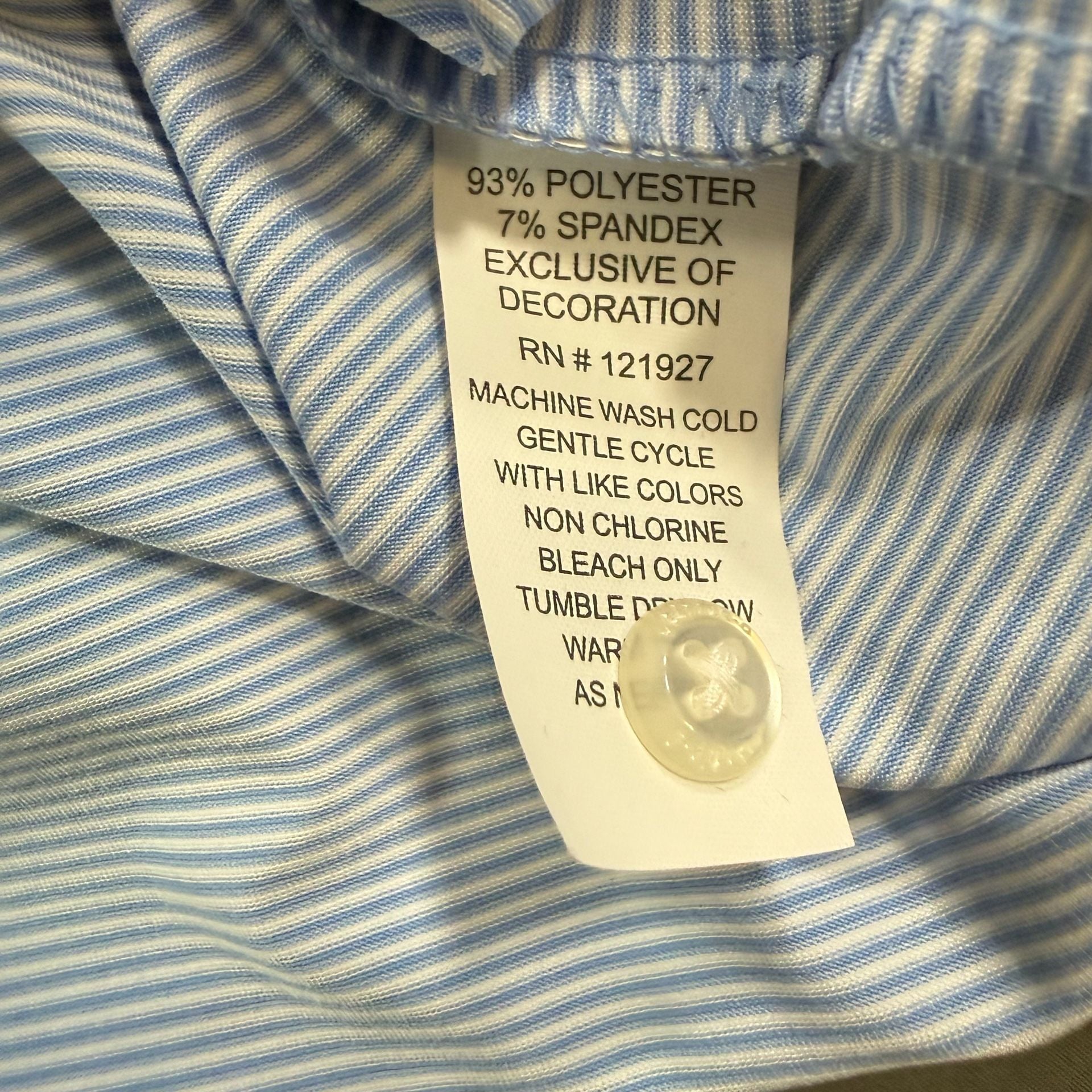 Johnnie-O Lyndonn Performance Polo Men’s XXL Blue White Stripe Golf UPF 50 7