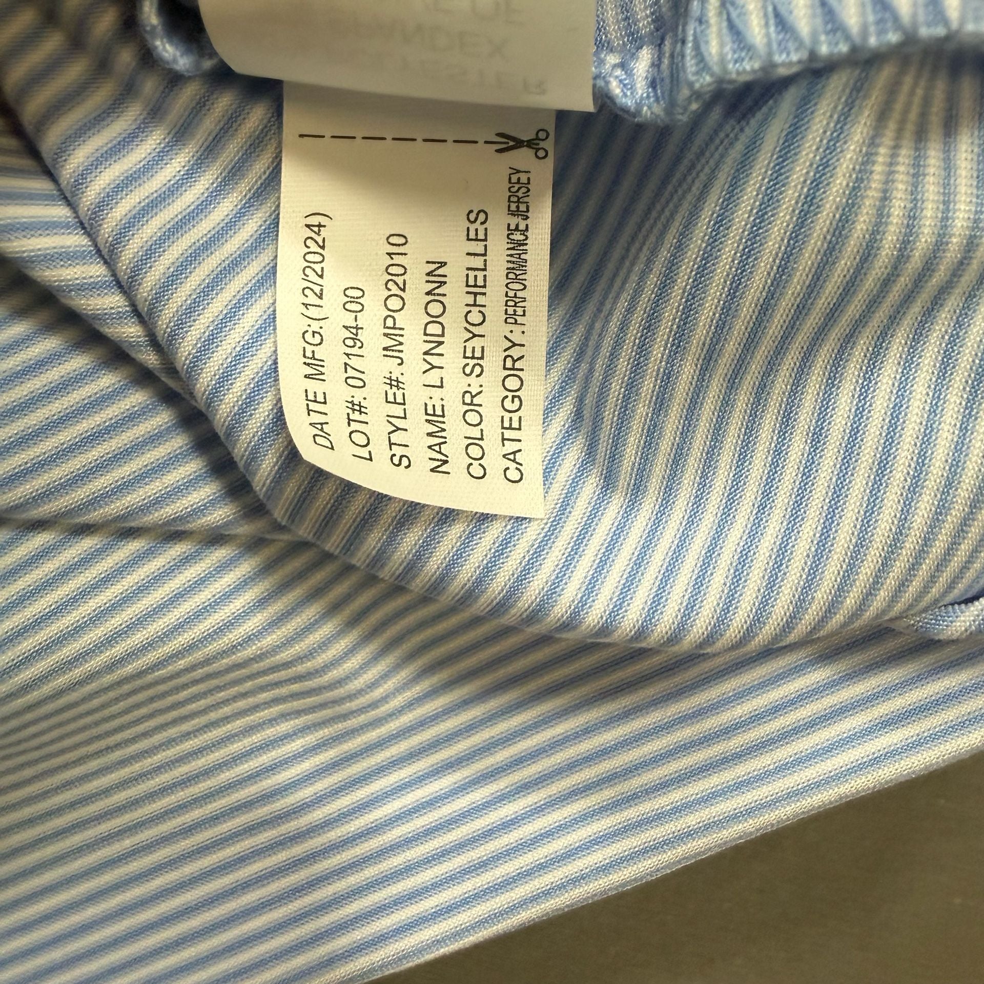 Johnnie-O Lyndonn Performance Polo Men’s XXL Blue White Stripe Golf UPF 50 8