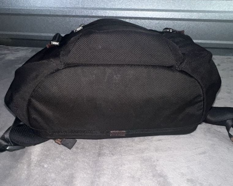 Tumi Alpha Bravo Knox Black Nylon Brown Leather Trim Backpack 9