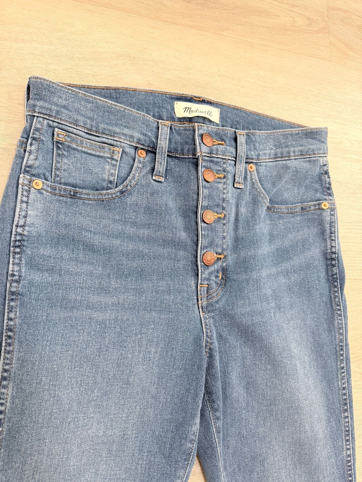 Madewell 10 Inch High Rise Skinny Size 29 Button Front Jeans 3