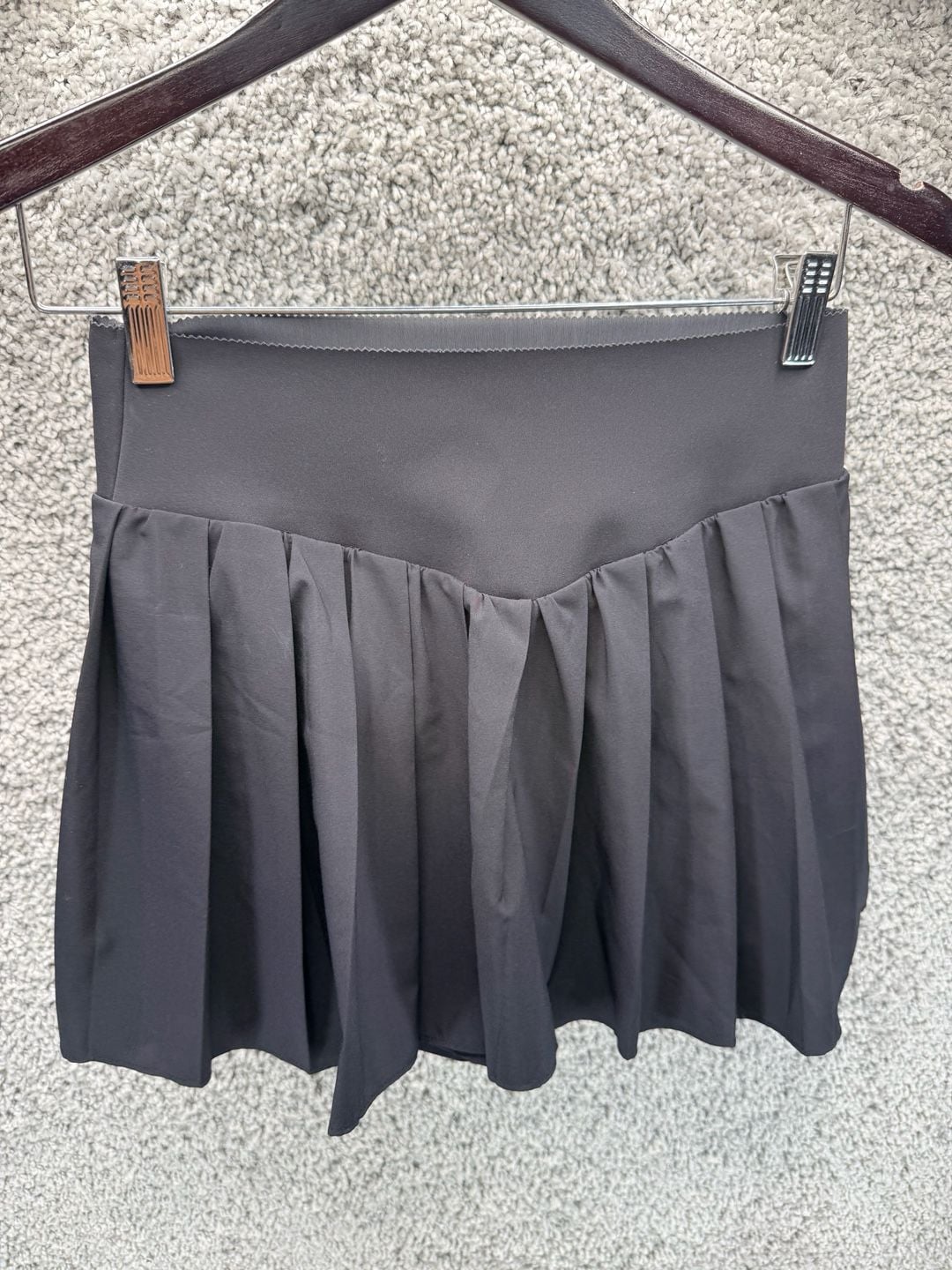 Oysho Pleated Skort Size S Black Athletic Skirt Shorts 2