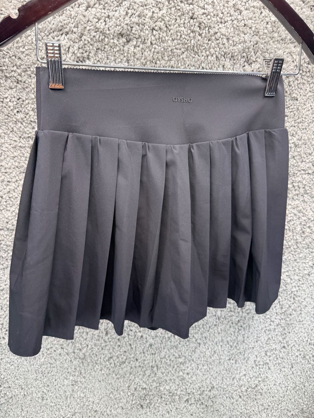 Oysho Pleated Skort Size S Black Athletic Skirt Shorts 3
