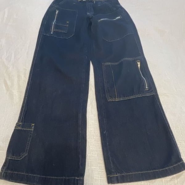 BDG Urban Outfitters Cargo Jeans Sz 24 Dark Wash Denim Zip Pockets
Grunge
Skater