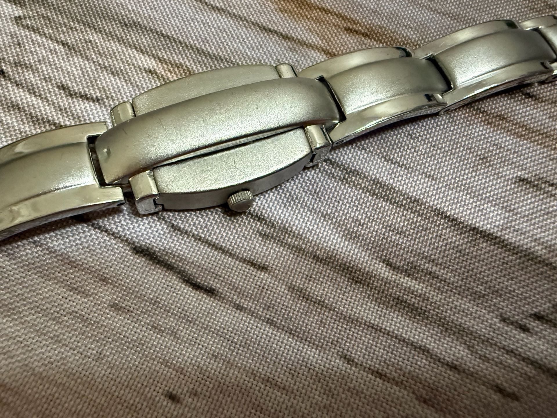 Stainless Steel Quartz Analog Link Bracelet Watch w sliding-face-cover 5