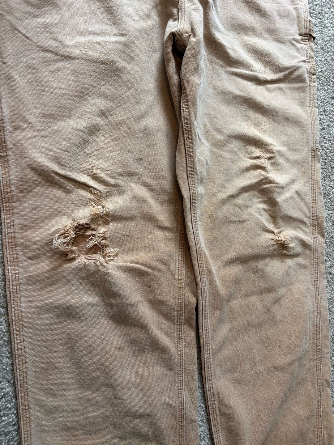 Carhartt Carpenter Pants Tan Canvas Workwear 5