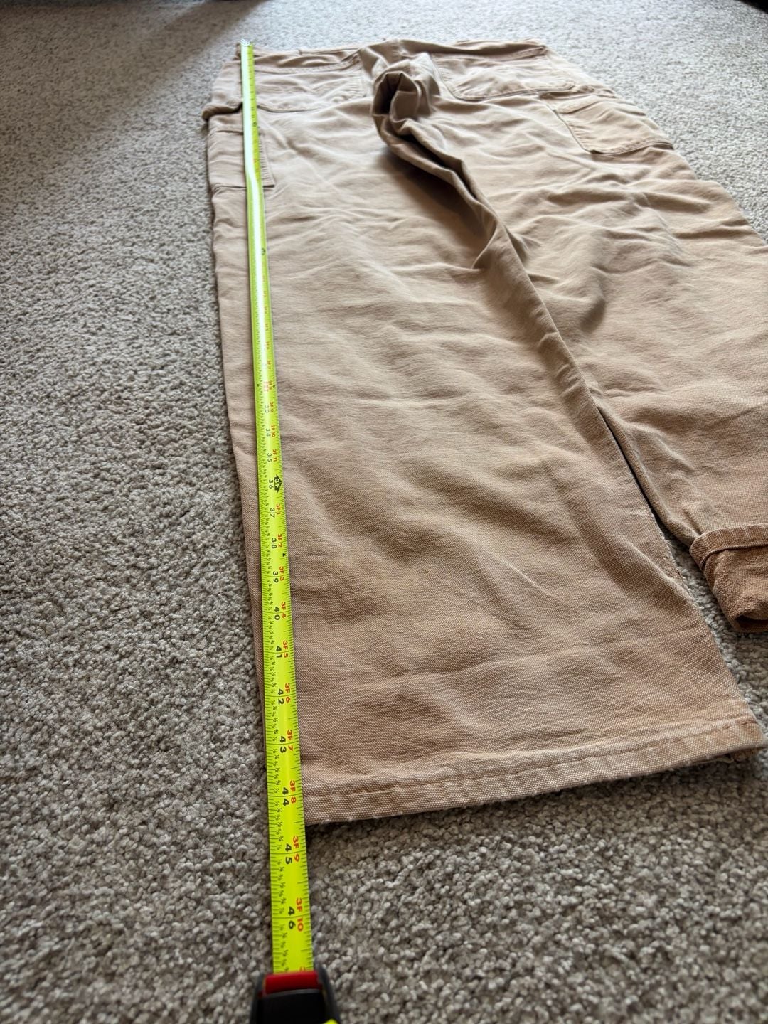 Carhartt Carpenter Pants Tan Canvas Workwear 7
