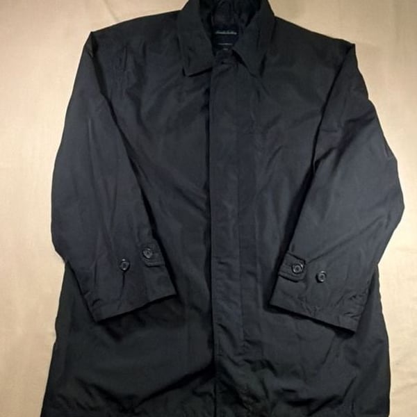 Brooks Brothers Jacket Size L Black Trench Coat Raincoat