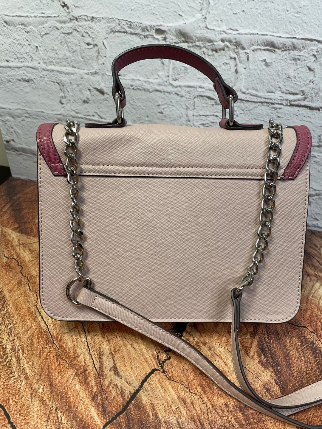 Steve Madden Crossbody Satchel Handbag Pink Top Handle Bag 6