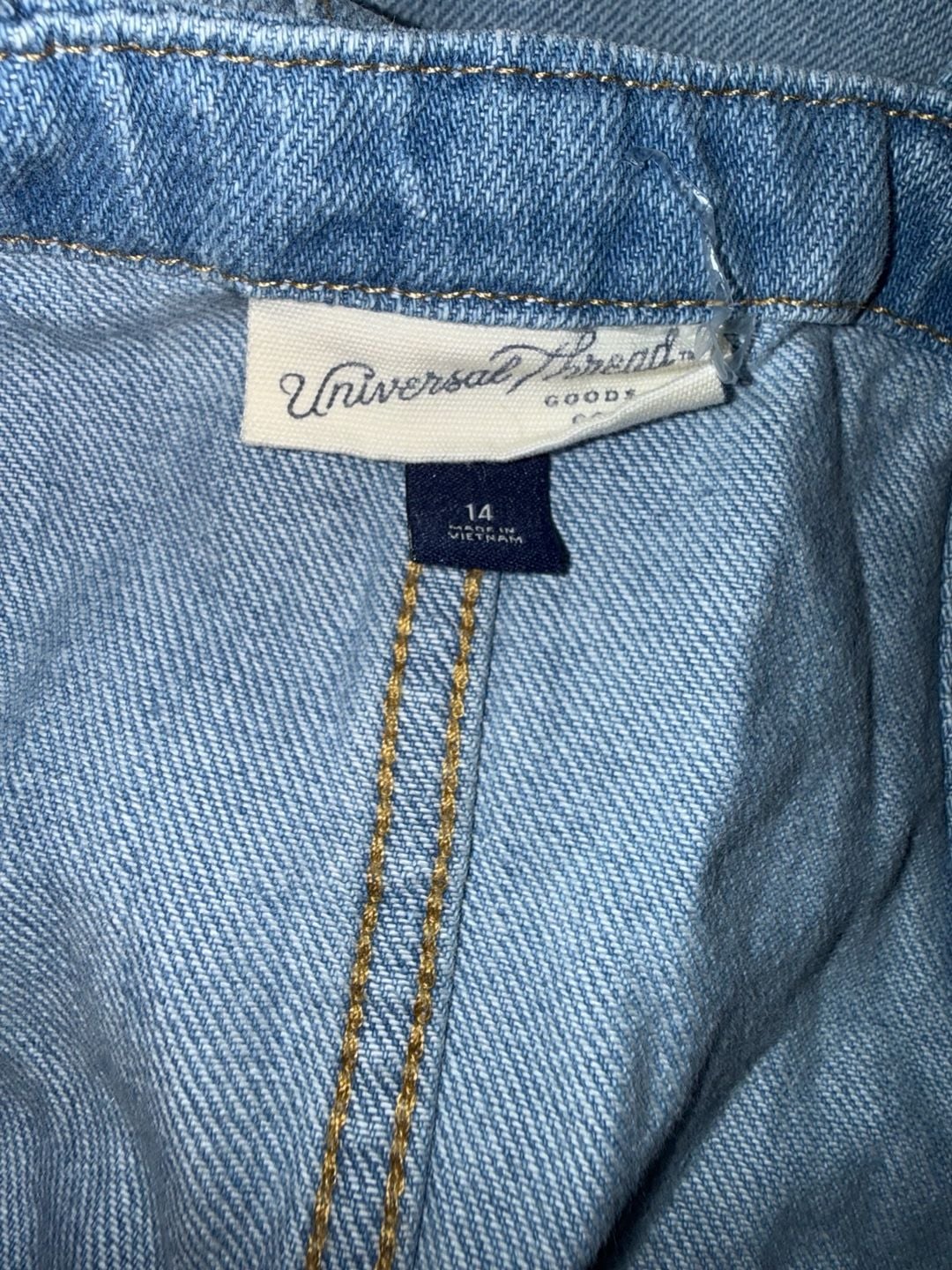 Universal Thread Denim Shortalls Size 14 Blue 4